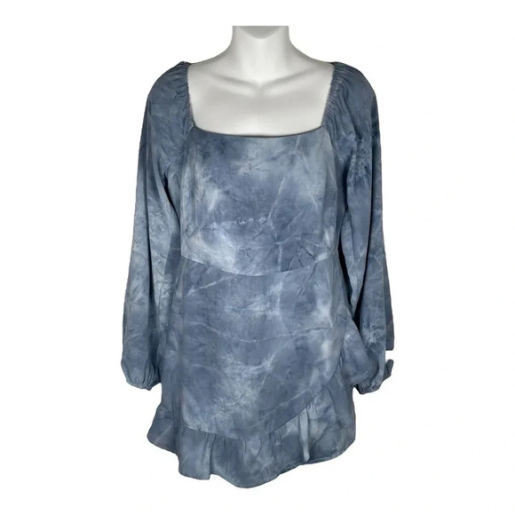 Altar’d State Blue Tie Dye Romper Medium - Picture 1 of 5